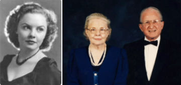 (left) Demaris De Lange Hudspeth (right) Demaris De Lange Hudspeth and her husband C. M. (Hank) Hudspeth